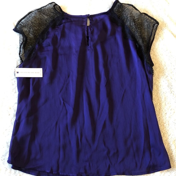 🆕Dex Lace Sleeve Top Purple/Black XL - Picture 8 of 10